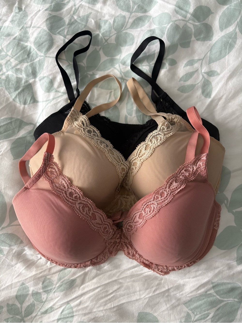 Natori Feathers Plunge T-shirt Bra - Frose (Peach/Pink), Nude/Beige, Black 34DD